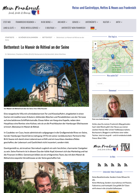 Bettentest: Le Manoir de Rétival an der Seine